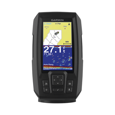 Fishfinder con GPS Integrado / Pantalla QSVGA 272 x 480 píxeles / Frecuencias 50-200 kHz / Potencia 200 W RMS / Tecnología de Ganancia Automática / Sensor de Temperatura / Resistencia al Agua IPX7