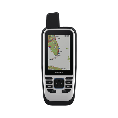 GPS portátil GPSMAP 86s con mapa base precargado, incluye batería interna recargable.