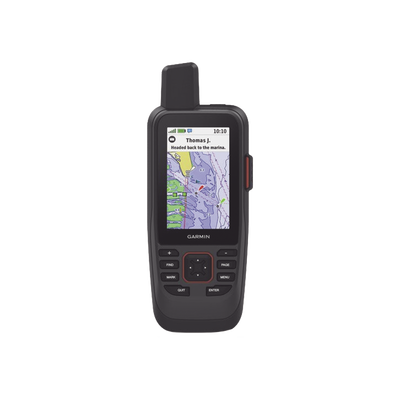 GPS portátil GPSMAP 86sci con mapa BlueChart® g3, comunicación satelital InReach, incluye batería interna recargable.