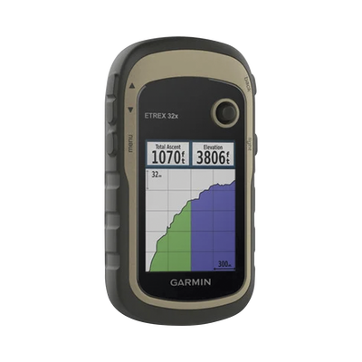 GPS portátil eTrex 32x con memoria interna de 8 GB, pantalla de 2.2" a color, con mapa topográfico de carreteras y senderos incluido.