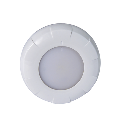 Luz led marina serie Aurora tipo domo, emite luz de color blanco y rojo de 180 lúmenes, para uso exterior e interior, fabricado bajo norma de protección IP68.