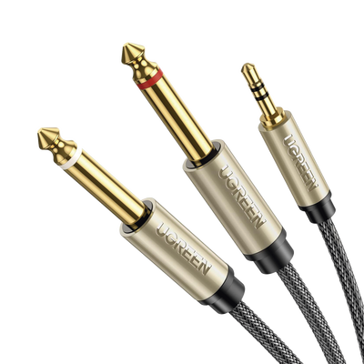 Cable de Audio Premium de 3.5 mm a 6.35mm / Blindaje Interior Múltiple / Transferencia de Audio sin Pérdidas / 5 Metros / Caja de Aleación de Zinc / Amplia Compatibilidad.