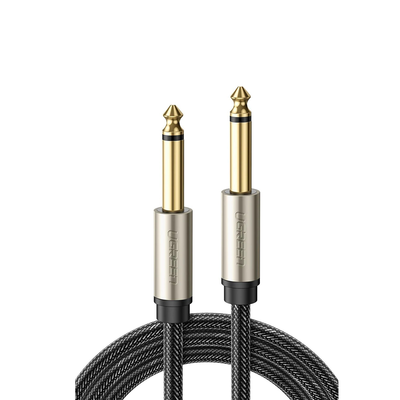 Cable de Audio Mono 6.35mm (1/4") Macho a 6.35mm (1/4")   Macho / 5 Metros / Núcleo de Cobre / Blindaje Interno / Nylon Trenzado / Color Negro