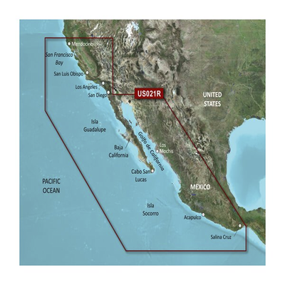 Mapa VUS021R US, Mendocino, Salina Cruz y costas mexicanas.