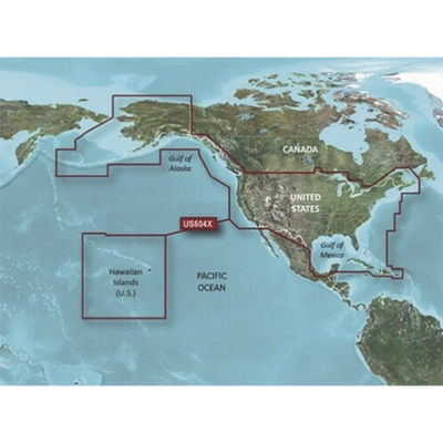 Mapa HXUS604X todas las costas de EE.UU y las costas del oeste de Canada.