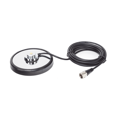 Montaje magnetico para antenas de 3/4" (Nmo), 5 m de cable RG-58A/U, conector UHF (PL-259) macho, diámetro de 5"