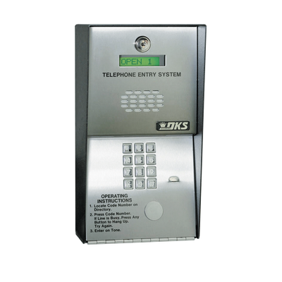 Audioportero Telefónico DKS Para 600 números Telefónicos / Control Para 2 Puertas / Gabinete Para Sobreponer/ Marcación a 16 Digitos / Linea Análoga o Digital