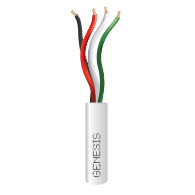 Bobina de 305 Metros /  Cable de Cobre / 4x22 AWG / Riser / Para Interior / Color Blanco / Para Aplicaciones de Alarmas de Intrusión y Automatización