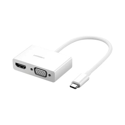 Adaptador USB C a HDMI VGA / Compatible con Thunderbolt 3 / USB 3.1 Tipo C / HDMI 4K*2K @30Hz / VGA 1920*1080@60hz / Salidas Simultaneas en Modo Espejo / Caja de ABS / No requiere Controlador / Chip IC inteligente incorporado.