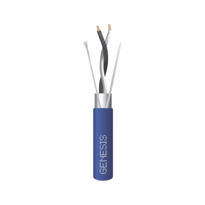 Bobina de 305 Metros de Cable BLINDADO / 2 x 22 AWG / Uso INTERIOR / Azul / Tipo CMP-CL3P, FPLP, FT6 / UL de COMUNICACIÓN de datos