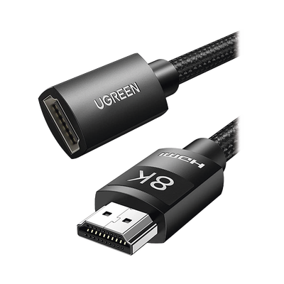 Cable de extensión HDMI 8K | 1 Metro | Macho a Hembra | HDMI 2.1 | 8K@60Hz | Núcleo de Cobre Puro 28AWG | Soporta la Conexión de hasta 3 Metros de largo en HDMI 2.1