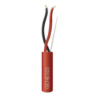 Bobina de 305 Metros / Alambre de Cobre / 2 x 16 AWG / Riser / Tipo FPLR, CL3R, C (UL) FT4 / Color Rojo / Para Aplicaciones en Sistemas de Detección de Incendio y Sistemas de Evacuación