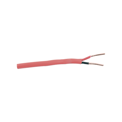 Bobina de Alambre de 305 Metros / 2 x 14 AWG / Tipo FPLR-CL3R / Color Rojo / Para Aplicaciones en Paneles de Detección de Incendio y Sistemas de Evacuación