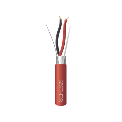 Bobina de 305 Metros de Alambre / 2 x 18 AWG / Riser / BLINDADO / Tipo FPLR / Color Rojo / Para Aplicaciones en Sistemas de Detección de Incendio y Sistemas de Evacuación