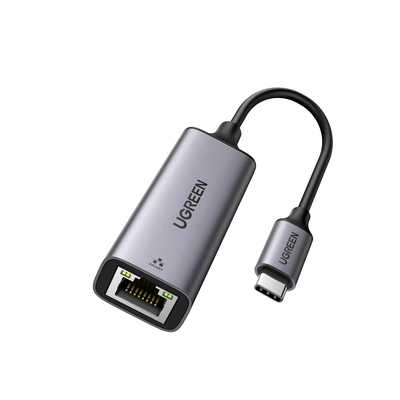 Adaptador de Red USB-C 3.1 (5 Gbps) a RJ45 | Thunderbolt 3 | Admite 10/100/1000 Mbps y 2.5G |  Chip Inteligente | Amplia Compatibilidad | Caja de Aluminio | Longitud del cable 10 cm.