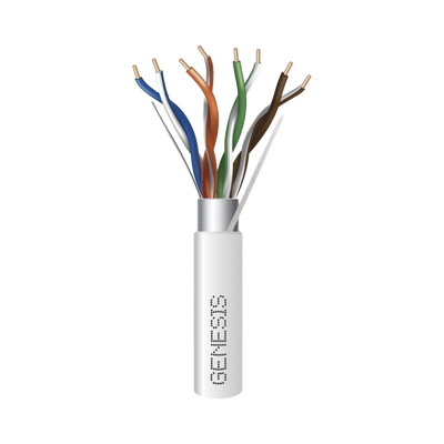 Carrete de 305 Metros de Cable Cat5e / Calibre 24 AWG BLINDADO / PLENUM / Color Blanco para aplicaciones de Voz y Datos