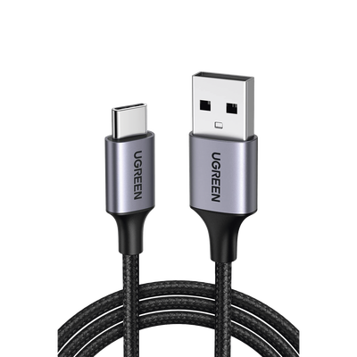 Cable USB-A a USB-C | 1 Metro | Transferencia de datos de 480 Mbps | Carga Rápida | QC 4.0/3.0/2.0 | FPC | AFC | Protección Integrada | Caja de Aluminio | Nylon Trenzado | Color Negro | 2 años de Garantía.