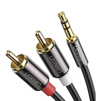 Cable Audio Premium Jack 3.5mm a 2 RCA / 10 Metros / Flexible / Doble Blindaje / Transferencia de Audio sin Pérdidas / Caja de Aleación de Cobre / Amplia Compatibilidad / Diseño Duradero.