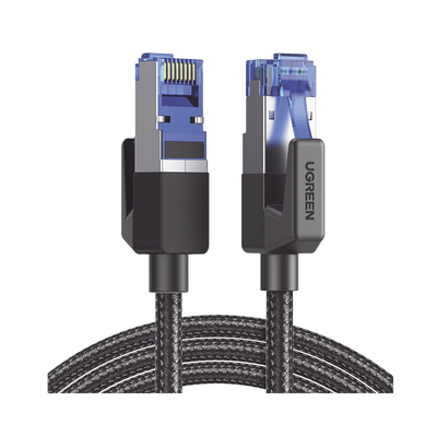 Cable Ethernet Cat8 CLASSâ… F/FTP Redondo con Malla de Nylon 1 Metro