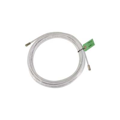 Jumper Coaxial con Cable Tipo RG-6 en Color Blanco de 9.14 Metros de Longitud y Conectores F Macho en Ambos Extremos. 75 Ohm de Impedancia.