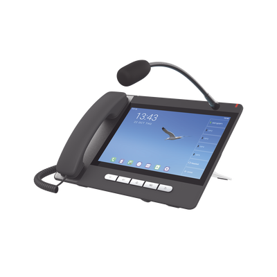 Teléfono IP Android 9.0 Empresarial para 20 líneas SIP, pantalla táctil, Wi-Fi y Bluetooth, PoE, hasta 112 botones DSS, puertos Gigabit, soporta recepción de video.