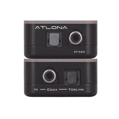 Convertidor de audio digital coaxial y Toslink AT-AD2 de Atlona con conversión bidireccional