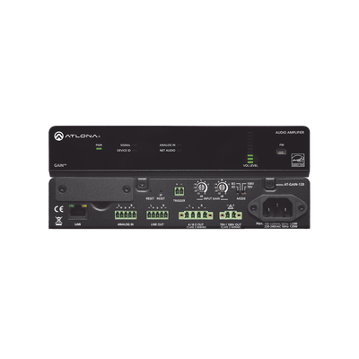 Amplificador de potencia estéreo / mono - 120 Watts / Eficiente clase D / Opcional AES67 (Interfaz de audio en red Dante)