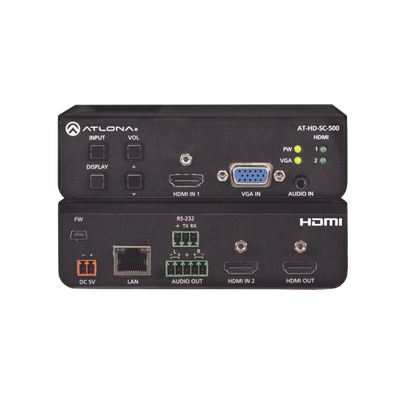 Escalador de vídeo HD de tres entradas para señales HDMI y VGA