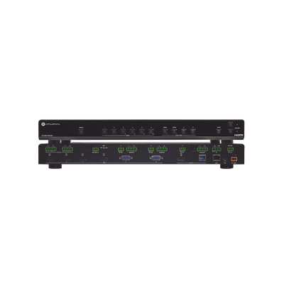4 HDMI ; 2 VGA INPUT ; 2 OUTPUT SWITCHER WITH SCALER ; POE ; AND ETHERNET.