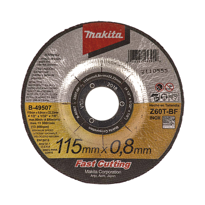 Disco 4 1/2"/ Inox y Acero / Corte Rápido