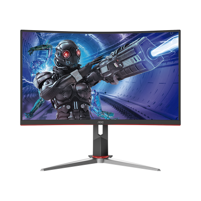Monitor Curvo 27" GAMING W-LED VA, Resolución 1920 x 1080p 165Hz, con Entradas de Video VGA / HDMI / DISPLAYPORT . Bisel Ultra Delgado. Soporta VESA