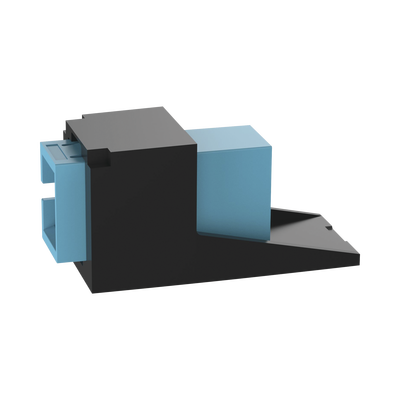 Módulo Acoplador SC Simplex, para Fibra Óptica Multimodo OM3/OM4, Tipo Mini-Com, Color Aqua