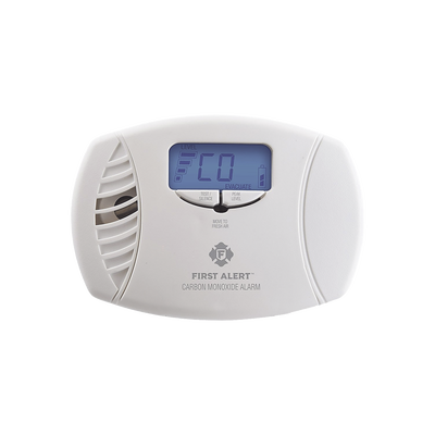 Alarma de monóxido de carbono (CO) enchufable con batería de respaldo y display digital