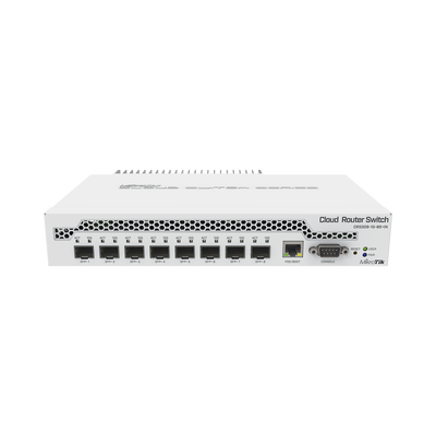 (CRS309-1G-8S+IN) Switch administrable Sistema Operativo Dual, puerto 1G Rj45, 8 puertos 10G SFP+ para Escritorio