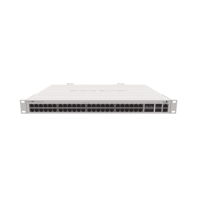 (CRS354-48G-4S+2Q+RM) Cloud Router Switch 48 puertos Gigabit Ethernet, 4 puertos SFP+ 10G, 2 puertos QSFP+ 40G, Montaje en Rack