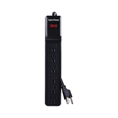 Multicontacto Con Supresor de Picos, Voltaje de Entrada 125 Vca NEMA 5-15P, Con 6 Salidas NEMA 5-15R, 1200 Joules