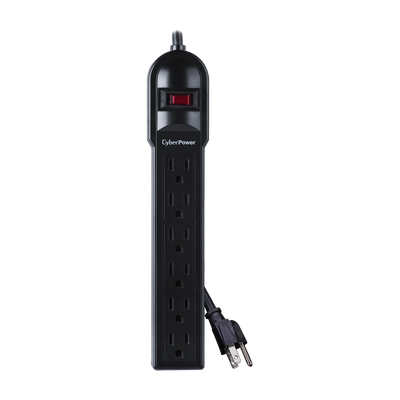 Multicontacto Con Supresor de Picos MOV y Filtro de Ruido EMI/RFI de 6 Conectores NEMA 5-15R de 900 J