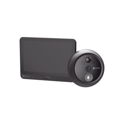Videoportero Con Mirilla y Pantalla Wi-Fi de Batería Recargable / Para Instalarse en Puerta / Cámara 1080P / Audio de Dos Vías / Uso en Interior