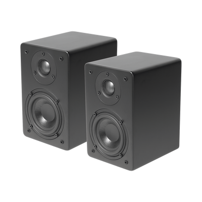 PAR de Altavoces de Estantería | Woofer de 4'' | Tweeter de 1 | Acabado negro mate | 40 watts | 8ohms