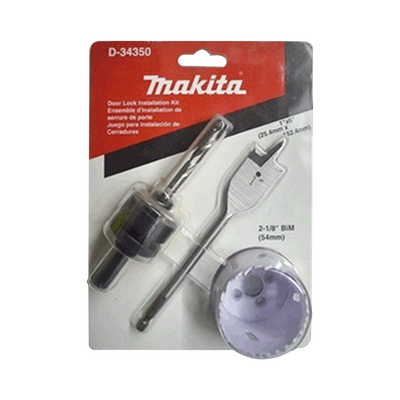 Juego para instalación de cerraduras con broca sierra bi-metal y juego de brocas tipo manita (bim 2-1/8”, adaptador con broca piloto plano (1x6”).