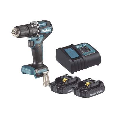 Rotomartillo/Taladro Inalámbrico SIN CARBONES, Broquero de 1/2", 1,700 RPM, 18V⎓, Torque: 42 N.m C/2 Bat. (1.5Ah) y Cargador.