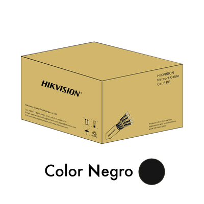 Bobina de Cable UTP 305 Mts / Cat 6 (23 AWG) / Color Negro / FTP / PE (Polietileno) / Uso en Exterior / 100% Cobre / Aplicaciones de CCTV y Redes de Datos / RoHS 2.0