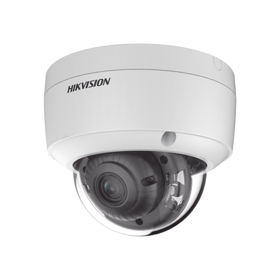 Domo IP 4 Megapixel / Imagen a Color 24/7 / 30 mts Luz Blanca / Lente 2.8 mm / Exterior IP67 / IK10 / WDR 130 dB / PoE / Micrófono Integrado / ACUSENSE / Entrada y Salida de Audio y Alarmas / Micro SD