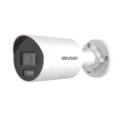 Bala IP 4 Megapixel / Lente 2.8 mm / Dual Light (40 mts IR + 40 mts Luz Blanca) / Darkfighter S / Microfono Integrado / Exterior IP67 / WDR 130 dB / 4 Analíticos: AcuSense, Deteccion Facial, Conteo de Personas por Cruce y Zona