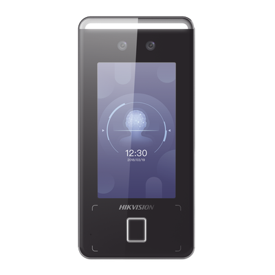 Terminal Min Moe WiFi de Reconocimiento Facial ULTRA RÁPIDO (Exterior IP65) / Hasta 1.5 mts en lectura / Soporta P2P Hik-Connect / 3,000 Usuarios /QR y Videoportero (ambientes de bajo ruido) / HIK-IA