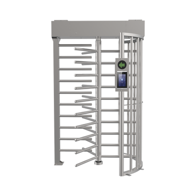 Torniquete SENCILLO (1 Carril) de Cuerpo Completo Bidireccional / Exterior / Acero Inoxidable SUS304 / 30 Personas por Minuto / Compatible con Reconocimiento Facial (Terminal no Incluida)