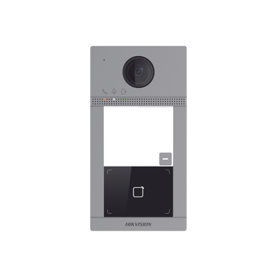Videoportero IP WIFI (IP65 + IK08) con Llamada y apertura desde APP Hik-Connect / Soporta 1 Departamento y hasta 6 Monitores / PoE Estandar / Interfaz WEB para configuración