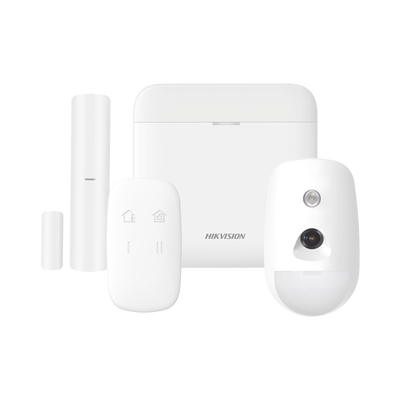 (AX PRO) KIT de Alarma AX PRO / Incluye: 1 Hub con bateria de respaldo / 1 Sensor PIR con Cámara / 1 Contacto Magnético / 1 Control Remoto / WiFi / Compatible con Hik-Connect P2P