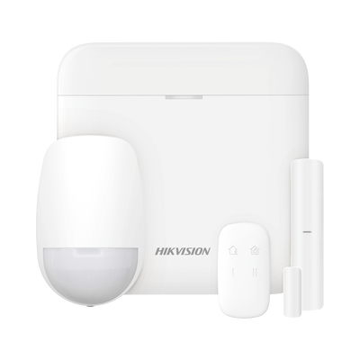 (AX PRO) KIT de Alarma AX PRO con GSM (3G/4G) / Incluye: 1 Hub con bateria de respaldo / 1 Sensor PIR / 1 Contacto Magnético / 1 Control Remoto / Wi-Fi / Compatible con Hik-Connect P2P