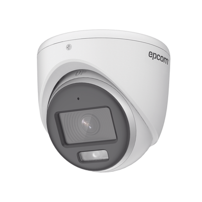 Turret TURBOHD 2 Megapixeles (1080p) / Imagen a color 24/7 / Lente 2.8 mm / METAL / Luz Blanca 20 mts / Exterior IP67 / TVI-AHD-CVI-CVBS / dWDR